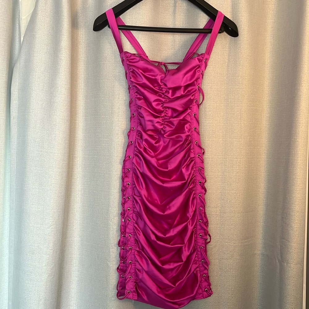Pink Mini Dress with cut out sides